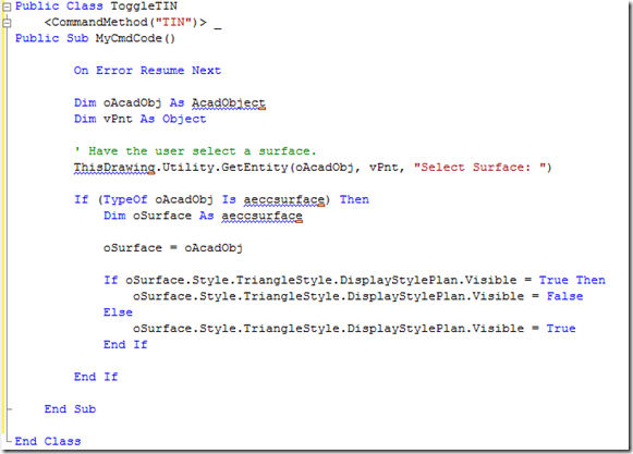Civil 3D Reminders: vb.NET Adding a Class